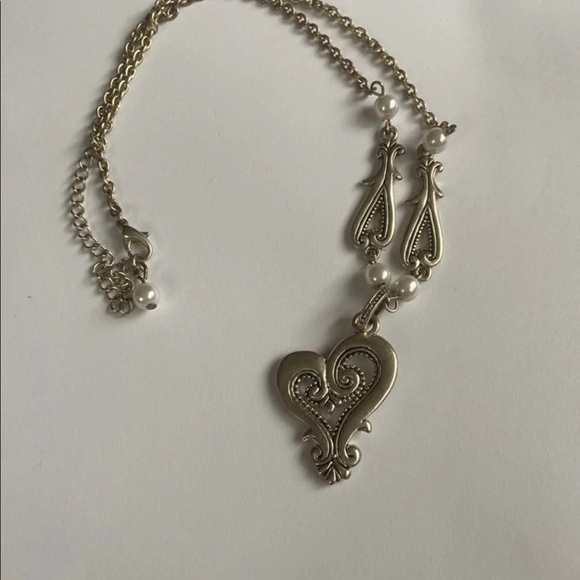 Brighton Silver Heart & Pearl Necklace - Picture 5 of 7